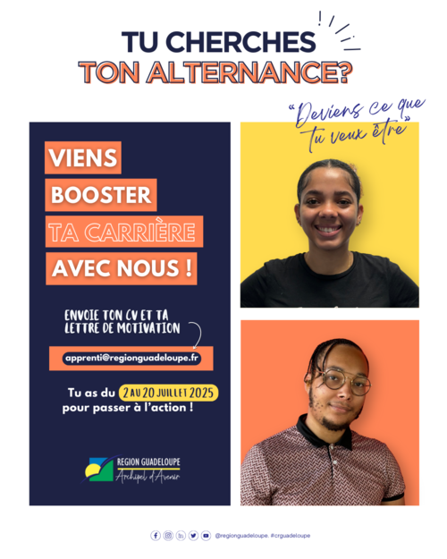 Région Guadeloupe-[EMPLOI] Reste connecté(e), c'est toi notre futur(e) apprenti(e) !