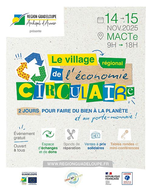 Région Guadeloupe-3ème édition du village régional de l'économie circulaire